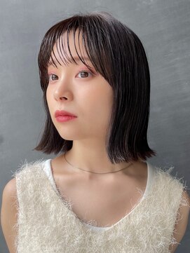 ガーデンヨコハマ(GARDEN YOKOHAMA) 切りっぱなしボブタッセルボブ暗髪外ハネ束感前髪ワンカール