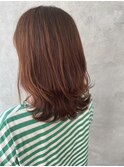 オレンジブラウン×ミディアムレイヤー