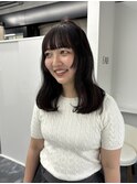 ナチュラルな姫カット暖色ブラウン◎