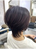★ 深みカラーで魅せる、ツヤ感ショートウルフ★