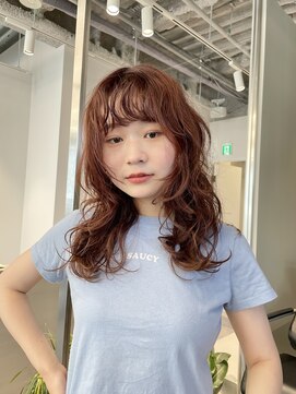 トリッカ 銀座(tricca) アプリコットベージュ/デジタルパーマ/前髪パーマ