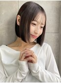 面長レイヤーボブ シースルーバング M20251129