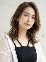 アールイーノウン 阿倍野区昭和町店(re; nown)&nbsp;大人可愛いくびれミディアム×韓国風レイヤーカット×前髪なし