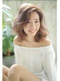 かきあげバングのヴェールウェーブ