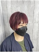 【ダブルカラー】【ショートカット】ハイライトショートボブ