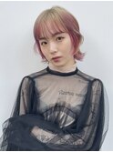 ピンク×レイヤーカット