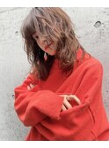 大人可愛い/ココアベージュ/グレージュカラー/ボブウルフ/黒髪