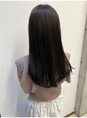 透明感抜群◎ツヤ髪グレーアッシュロング暗髪寒色系カラー