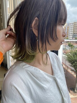 シャンプーボーイ 佐世保駅前店(SHAMPOO BOY) 緑の入ったウルフヘア