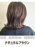 【ハイライト無し】ナチュラルブラウン白髪ぼかし