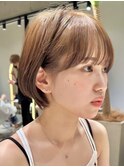 大人ショートボブ丸みショートカットマッシュショート前髪あり