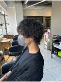メンズショートウルフ/ツイストスパイラルパーマ
