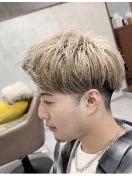 プリック(PRick) ブリーチ/ダブルカラー/ミルクティーベージュ/メンズハイトーン