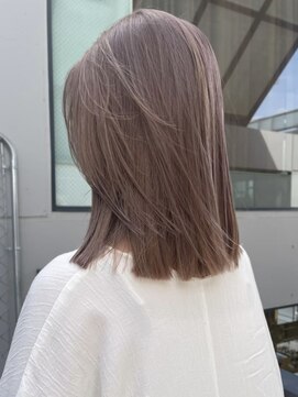 リムレスバイサンク 万代 新潟駅(LIMLESS by cinq) ミルクティーベージュダブルカラーインナーカラー裾カラー