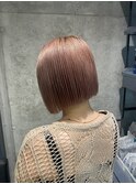 【yua/藤沢】ピンクベージュ/ハイトーンボブ/ケアブリーチ