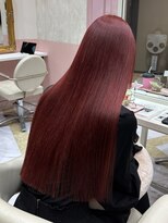 リー 梅田(Lee)&nbsp;ブリーチ1回/ボルドー/ダブルカラー/ワインレッド/赤/髪質改善