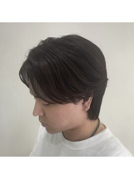 アッシュ 二子玉川店(Ash) ニュアンスパーマセンターパートコンマヘアツーブロック刈り上げ