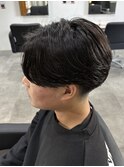 メンズカットパーマセンターパートニュアンスパーマ刈り上げ