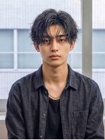 フレイムスヒュー 高崎店(FRAMES HUE) 韓国マッシュフェザーパーマニュアンスパーマセンターパート黒髪