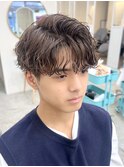 20代30代刈り上げショートシースルーマッシュフェザーパーマ