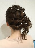 サイドダウンヘアセットアレンジ【ヘアアレンジ　立川　浴衣】