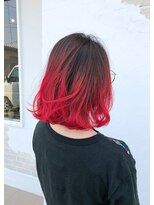 コジック ヘアアンドアイ(Cogic hair & eye)&nbsp;派手カラービビット暖色カラー☆外国人風バレイヤージュデザイン