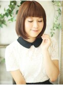 眉上バングでキュンと感を演出！ ピュアショートボブ