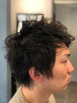 ボヌール ヘアーワークス(Bonheur hair works) ムービングパーマ×リッヂ感×ハーフアップバング