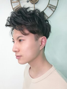 ドライブアンドビジョン 池袋(Drive&Vision) マッシュパーマ×ハイライトアッシュブラック[髪質改善/メンズ]