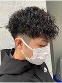 波巻きパーマツイストスパイラルパーマメンズマッシュパーマ