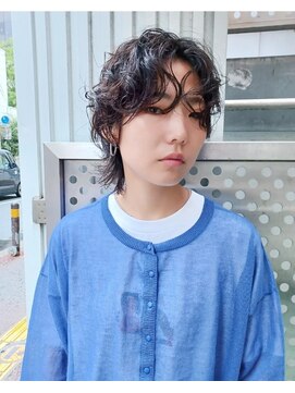 パープル(purple) ユニセックスニュアンスパーマ