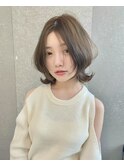 仙台韓国風レイヤーボブハッシュカット前髪 フルバング 仙台駅
