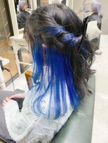 ブルーシルバー ネイビーグレー ブルーグレージュインナーカラー