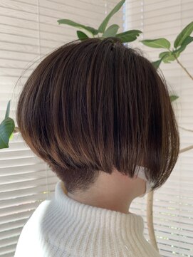 アース 三田南ウッディタウン店(HAIR&MAKE EARTH) 大人可愛いダブルカラーパープルレッド刈り上げ丸みショート