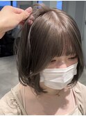 シアーグレージュ / ボブ / お顔周りカット / ブリーチカラー