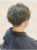 20代30代40代カーキアッシュ束感ショート爽やかツーブロック