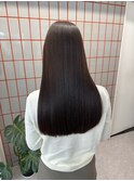 韓国 くびれロング レイヤー ワンホンヘア 小顔前髪