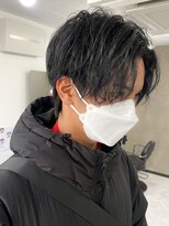 センターパート波巻きパーマスパイラルパーマツイストスパイラル