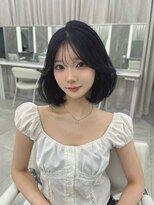 マウルルナ(MAEUL luna)&nbsp;名古屋 栄 韓国ヘア ボブ ブルーブラック 顔まわり 似合わせ