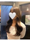 赤坂＊レイヤーカットくびれ巻き韓国スタイルブリーチなしカラー