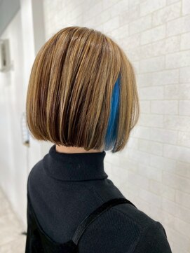 アプティ マーフ(appty maaf) ミニボブ　ハイライト+耳周りカラー