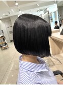 地毛風縮毛矯正ミニボブ髪質改善トリートメントカラーショート