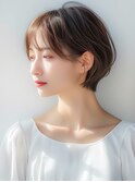 大人かわいい透け感丸みマッシュボブショートp120代30代40代