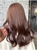 ★顔周りカットココアブラウン小顔ミルクティーブラウン韓国ヘア