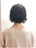 パーマ　+　ショートボブ