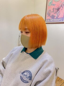 ログ オモテサンドウ(L.O.G OMOTESANDO) 『 ケアブリーチ 』ミニボブオレンジ 10代20代 表参道