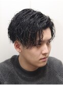 メンズツイストパーマスパイラルパーマツーブロックバーバー