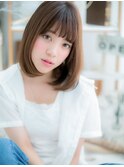ワンレン3Dカラーミルキーベージュ小顔ロブh2越谷20代30代40代