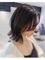 ミディアム外ハネレイヤー前髪カット髪質改善トリートメント