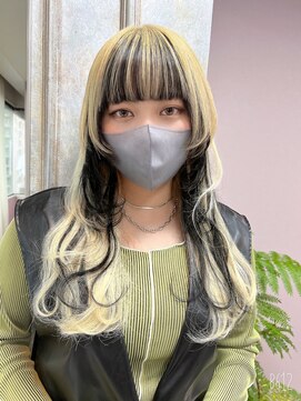 ガルボヘアー 桟橋店(garbo hair) プルシールエクステ　ハイトーン　ウルフデザイン